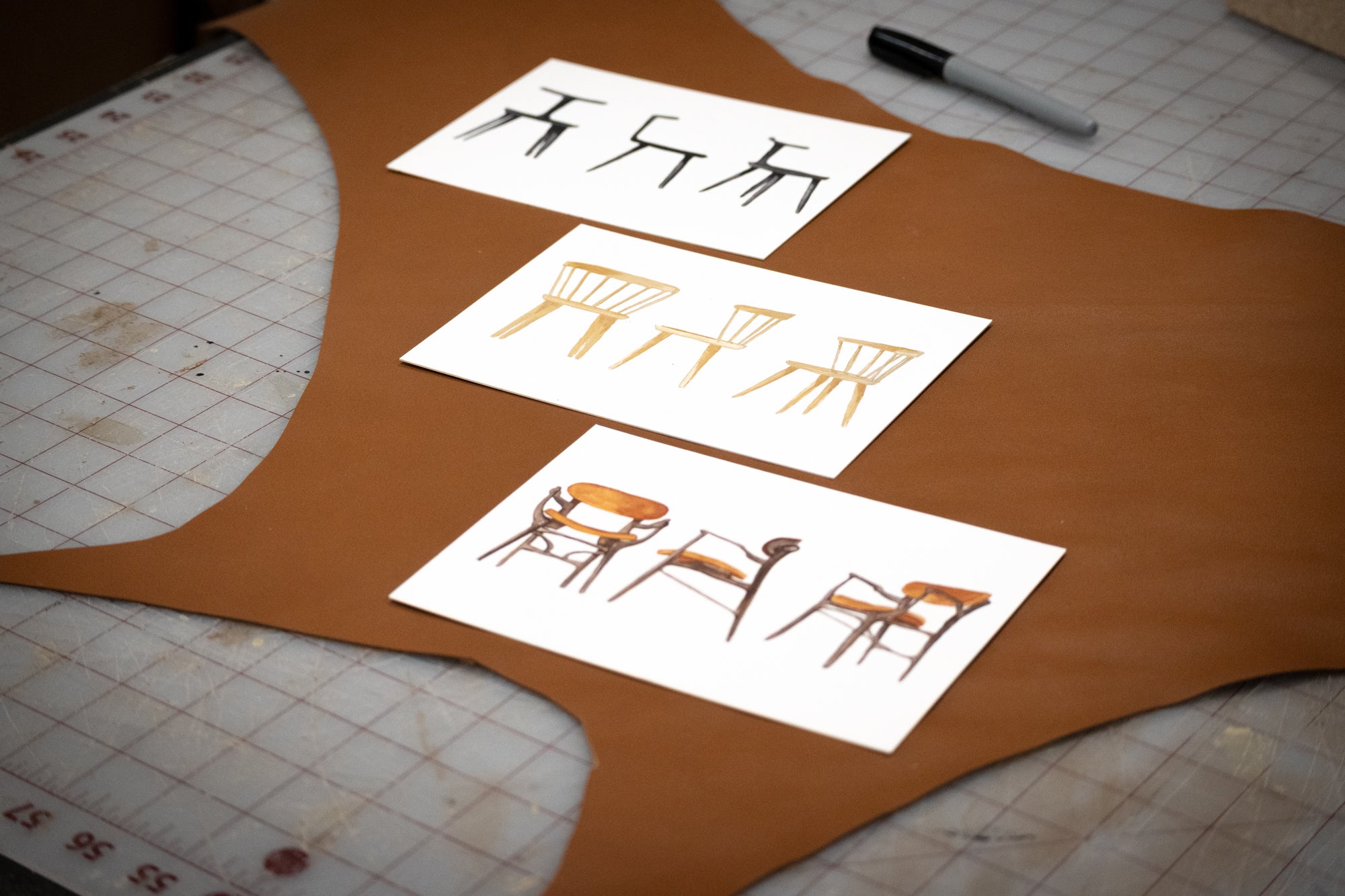 5x7 Chair Watercolor Prints (Set of Three)