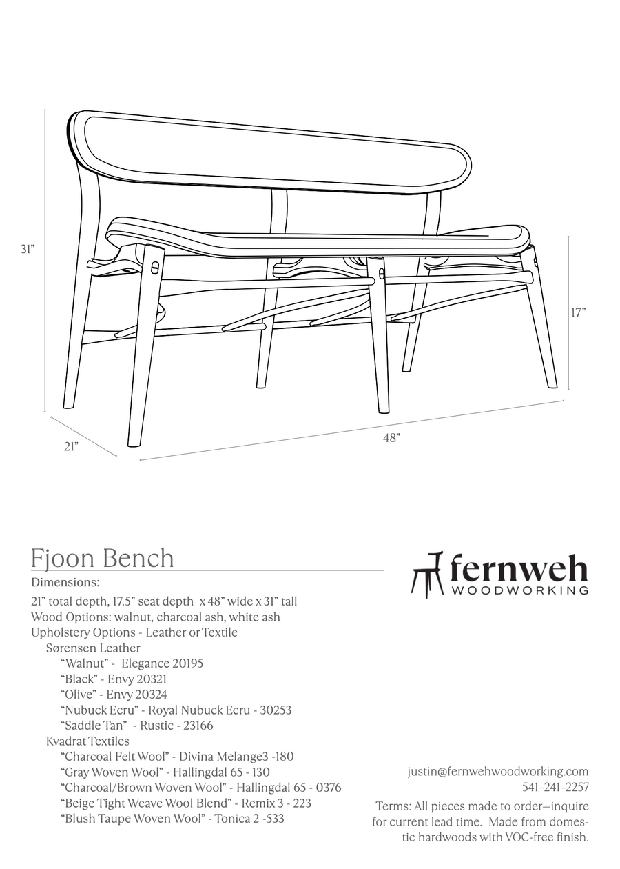 Currently Available - Fjoon Bench
